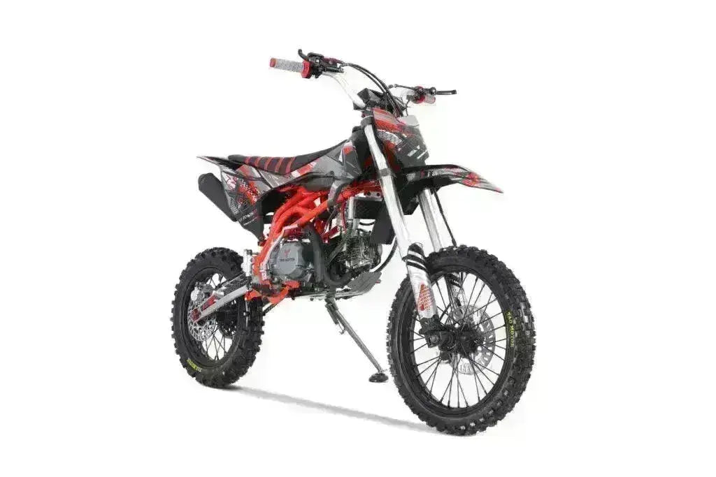 DBX1 140cc off-road dirt bike with red frame and black graphics at Q9 PowerSports USA