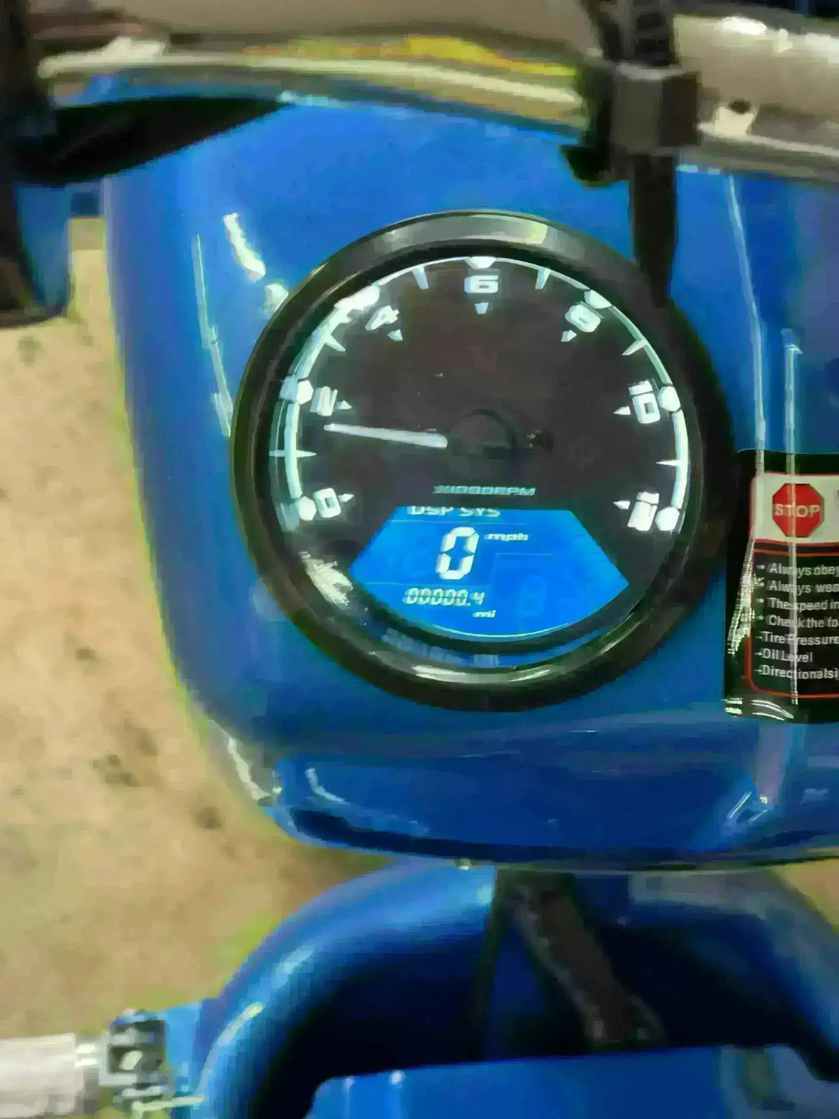 Close-up of a Gen 5 Maddog 150cc scooter dashboard and speedometer, Q9 PowerSports USA