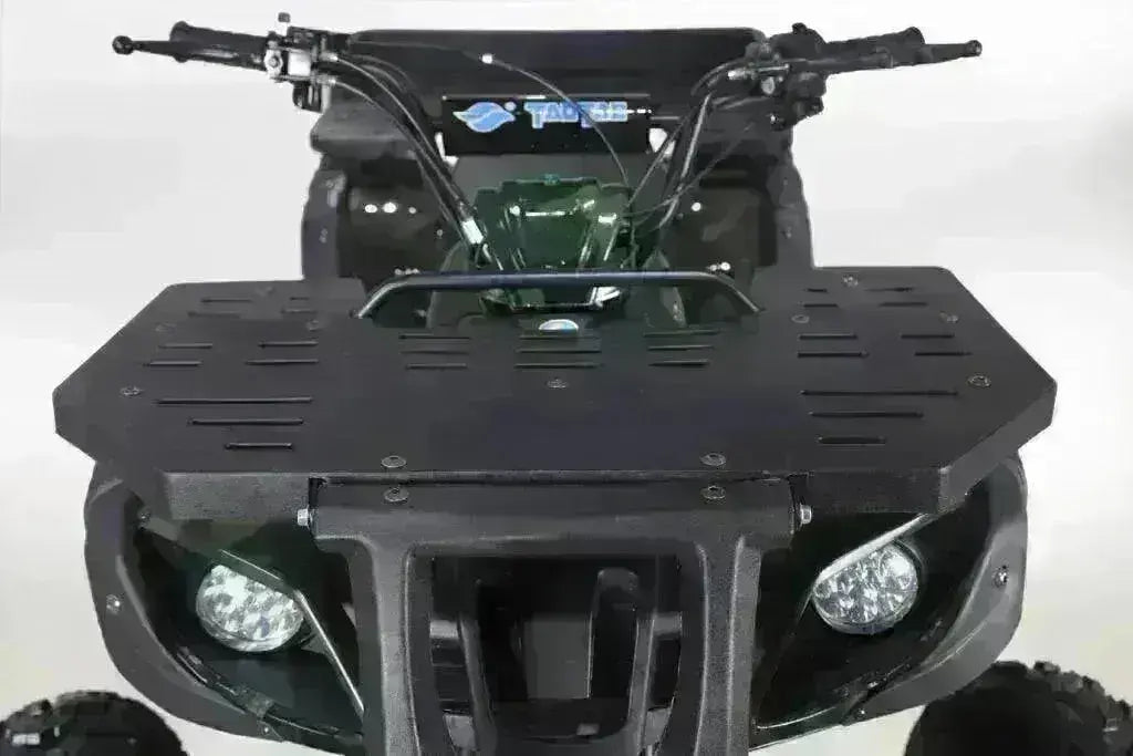 Front view of Rhino 250 utility ATV with headlights and cargo rack, Q9 PowerSports USA