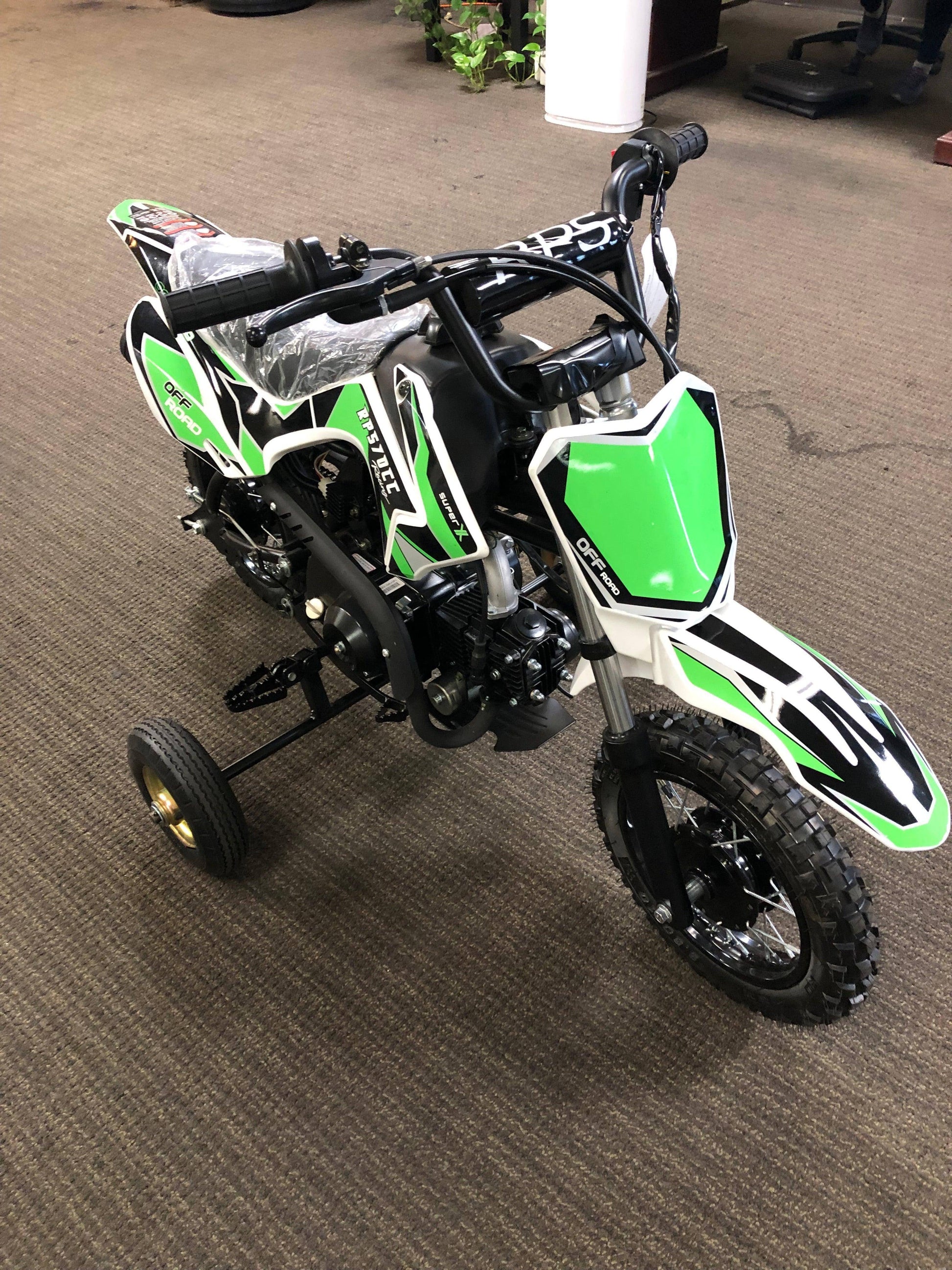 RPS small 70cc Dirt Bike for kids with training wheels - Q9 PowerSports USA