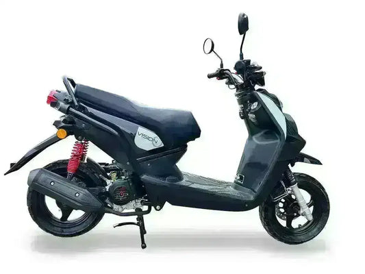 Black Icebear Vision 50 street-legal scooter with red rear shocks at Q9 PowerSports USA