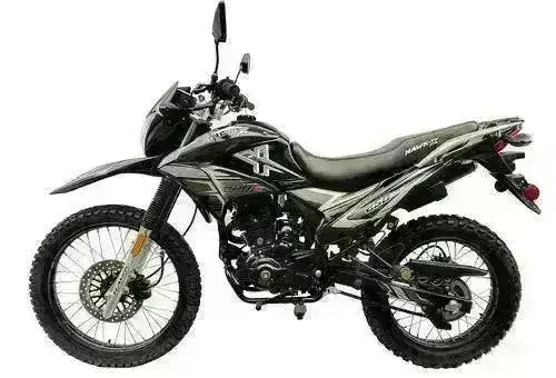 Black RPS Hawk X 250cc street-legal motorcycle with off-road tires at Q9 PowerSports USA