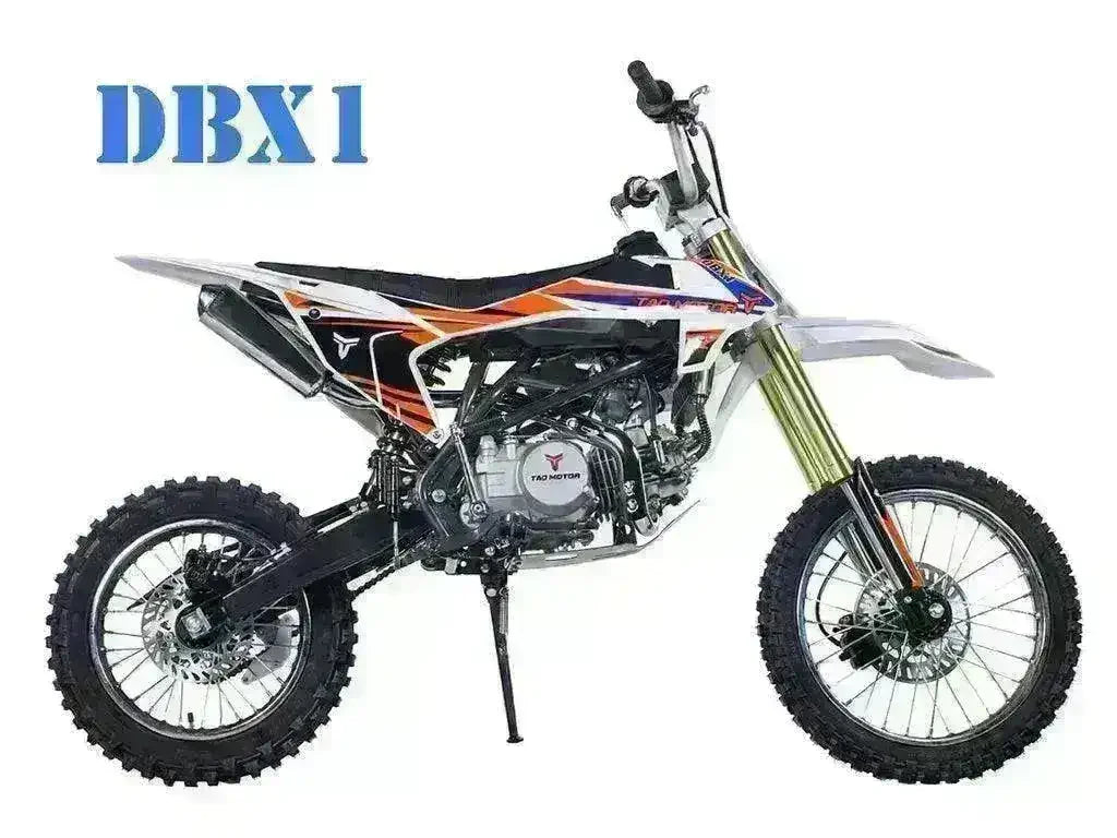 DBX1 140cc off-road dirt bike with orange graphics at Q9 PowerSports USA