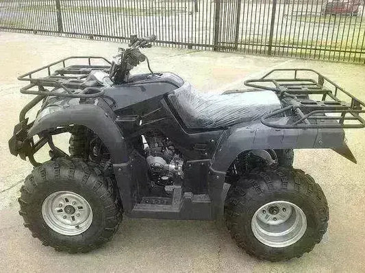 Black 250cc heavy-duty utility ATV with rugged tires, shown at Q9 PowerSports USA