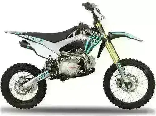 Icebear Whip 125cc youth dirt bike with knobby tires at Q9 PowerSports USA