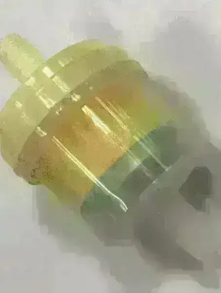 Clear inline ATV fuel filter for starter kits on white background