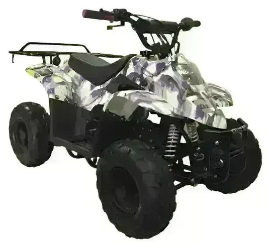Kids 110cc camo ATV four wheeler with rack, Q9 PowerSports USA youth vehicle