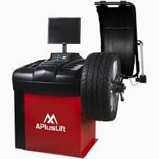 APlusLift wheel balancer machine with digital screen and mounted tire for ATVs or go-karts