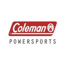 Coleman Powersports logo featuring red and white text with a lantern icon