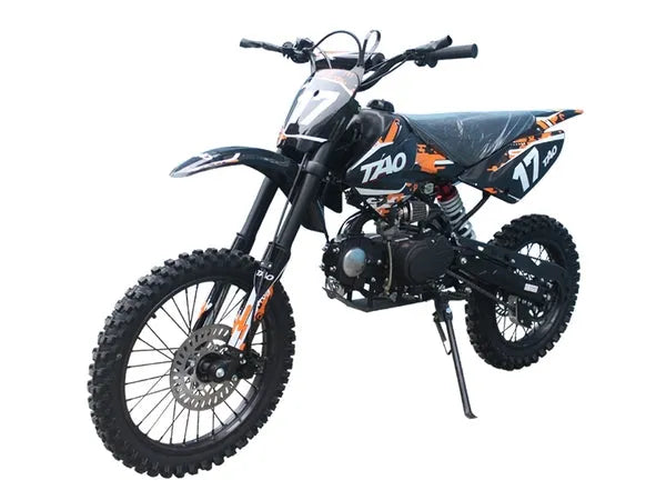 Black and orange Tao dirt bike for kids and teens, youth powersports vehicle at Q9 PowerSports USA