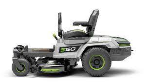 EGO Z6 42-inch zero turn electric lawn mower with seat and large wheels, side view