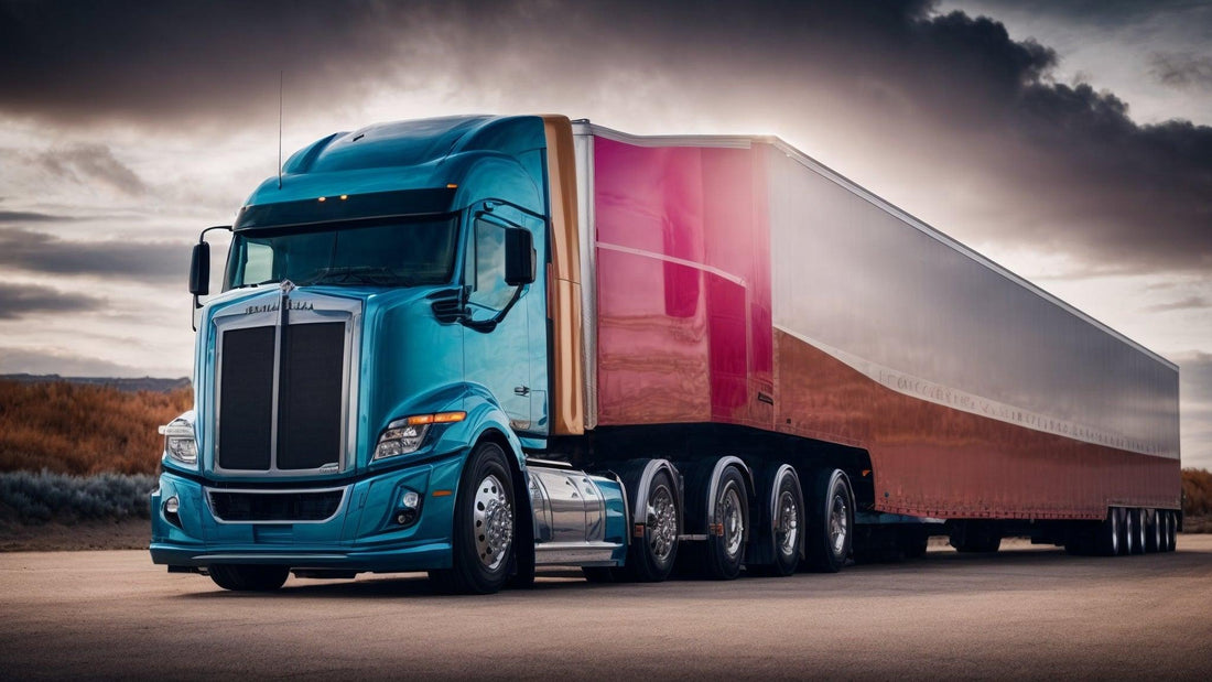 Large semi truck parked on open road, representing nationwide shipping for ATVs and bikes