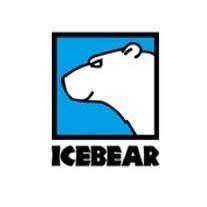 Icebear logo featuring a white polar bear on a blue background, powersports brand mark