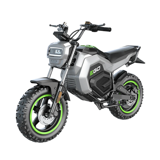 2024 battery-powered mini bike with LED headlight and off-road tires
