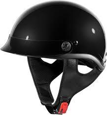 Glossy black scooter helmet with chin straps, suitable for youth safety at Q9 PowerSports USA.