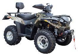 300cc 4x4 utility ATV with camo accents, off-road tires, and rear seat shown on white background