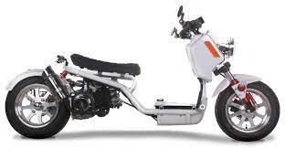 White 50cc Icebear Gen 4 Maddog scooter with black seat on a white background