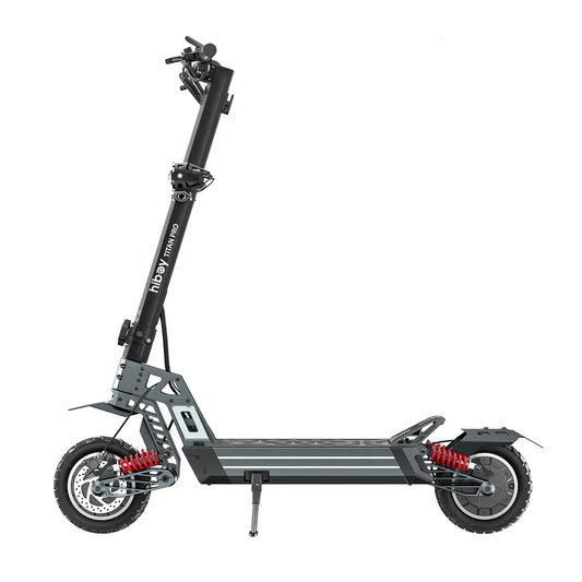 Q9 PowerSports USA electric scooter, black frame, off-road tires, dual suspension